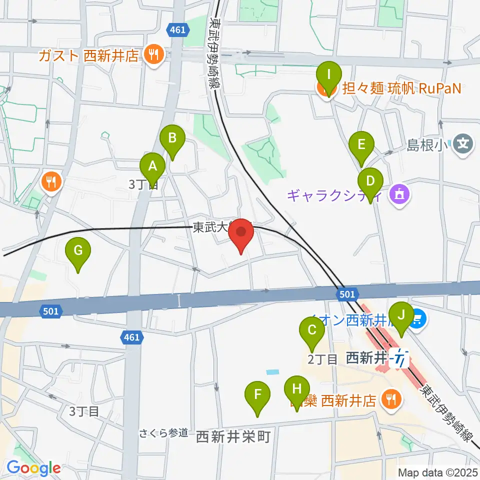 ケン・ミュージック周辺のカフェ一覧地図
