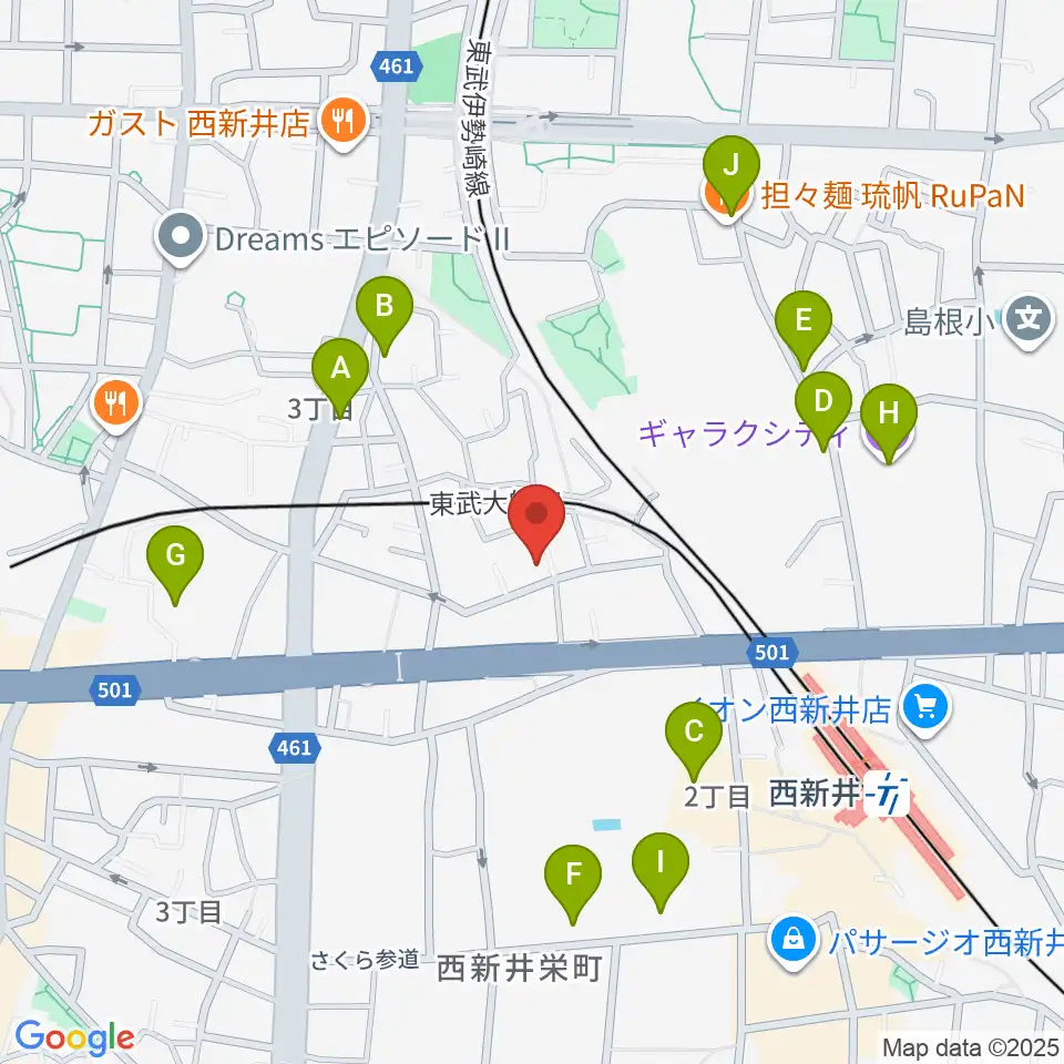 ケン・ミュージック周辺のカフェ一覧地図