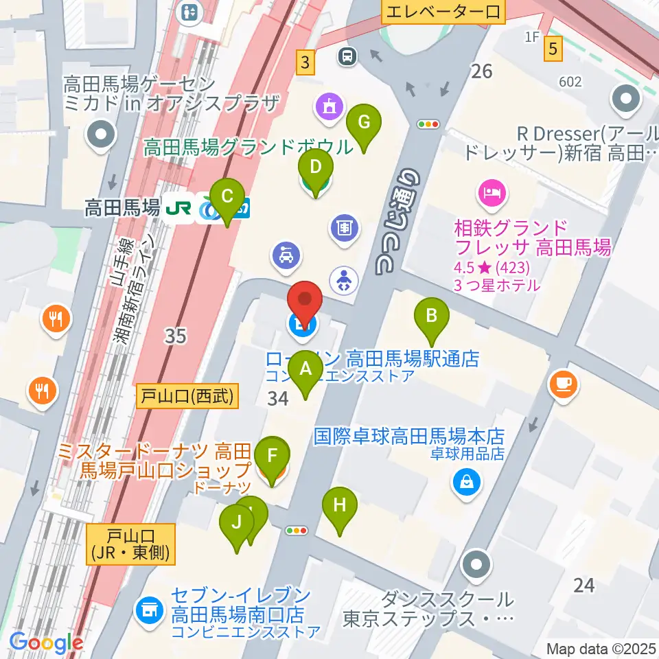 カナリアミュージックスタジオ周辺のカフェ一覧地図