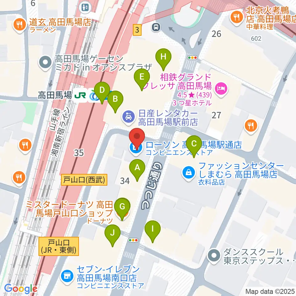 カナリアミュージックスタジオ周辺のカフェ一覧地図