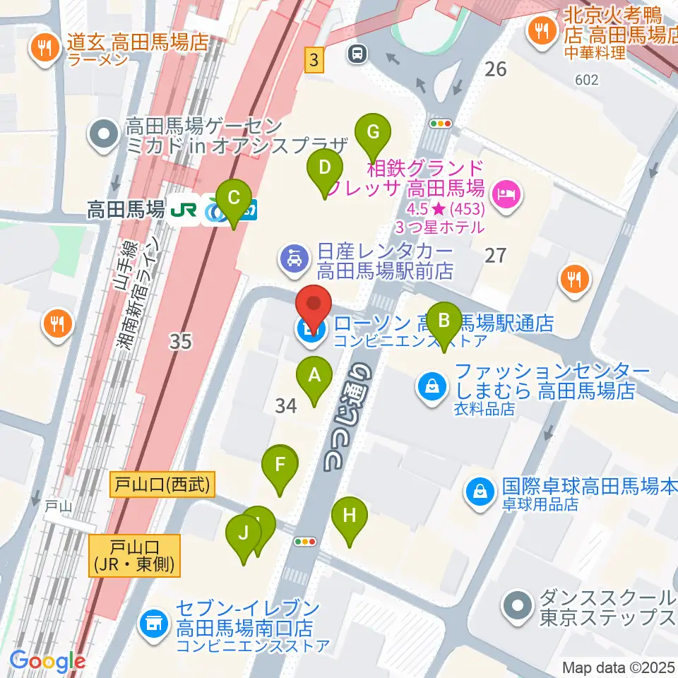 カナリアミュージックスタジオ周辺のカフェ一覧地図