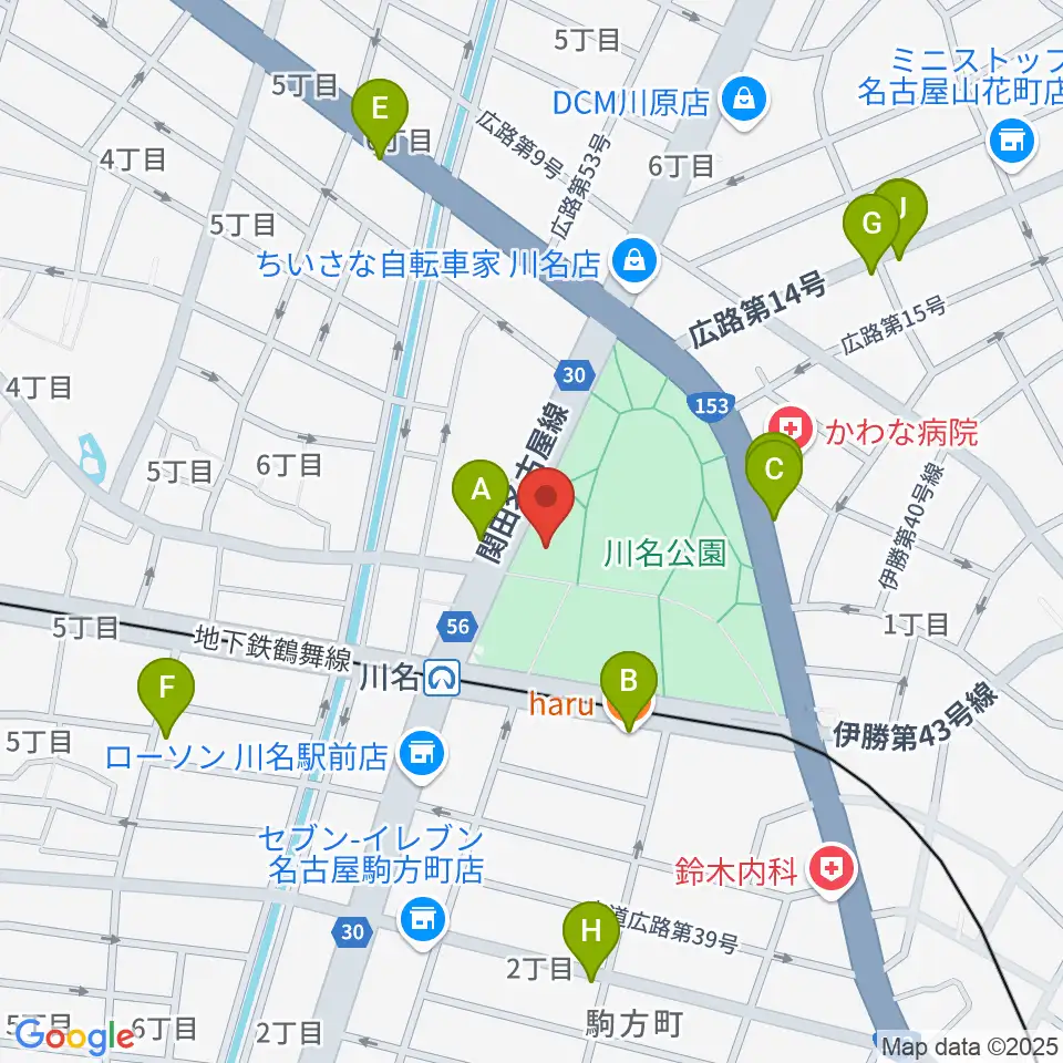 昭和文化小劇場周辺のカフェ一覧地図