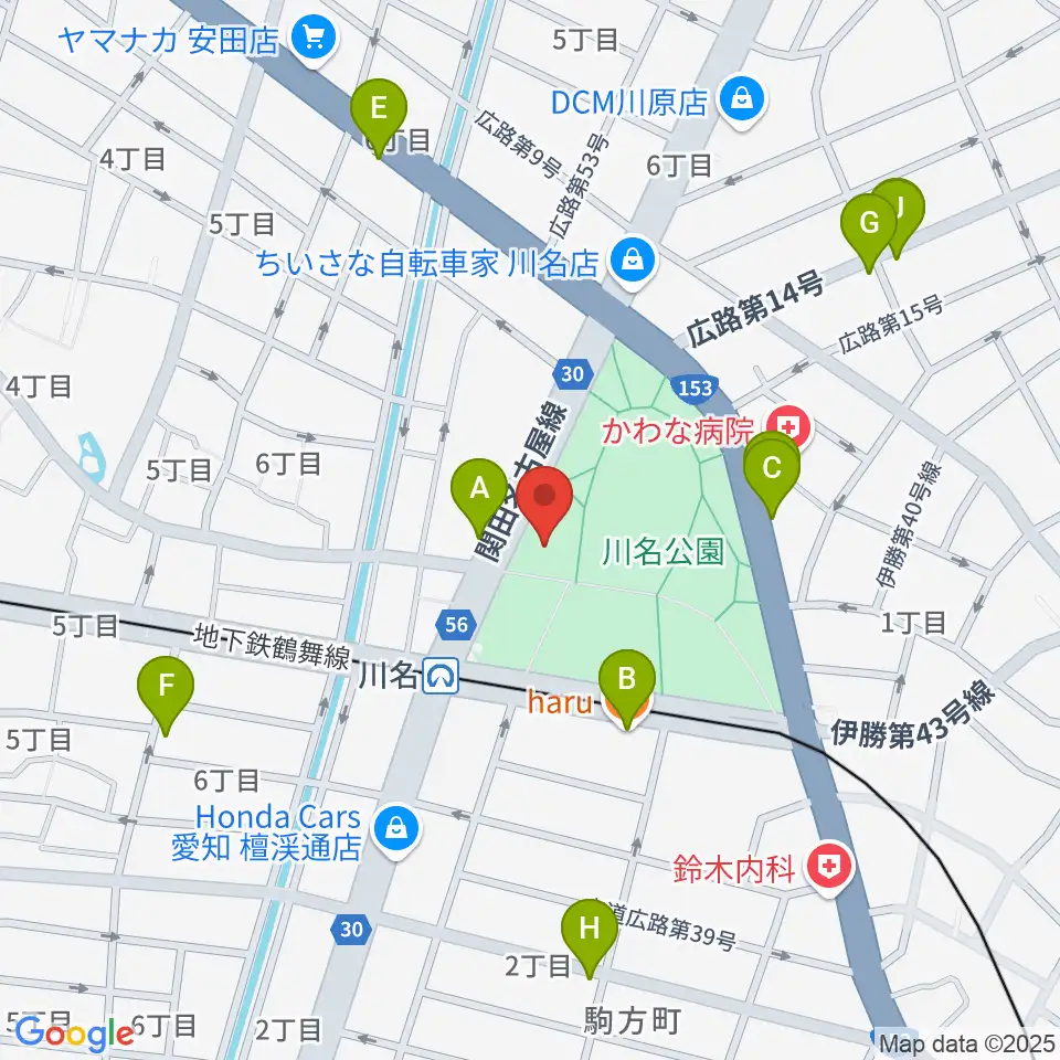 昭和文化小劇場周辺のカフェ一覧地図