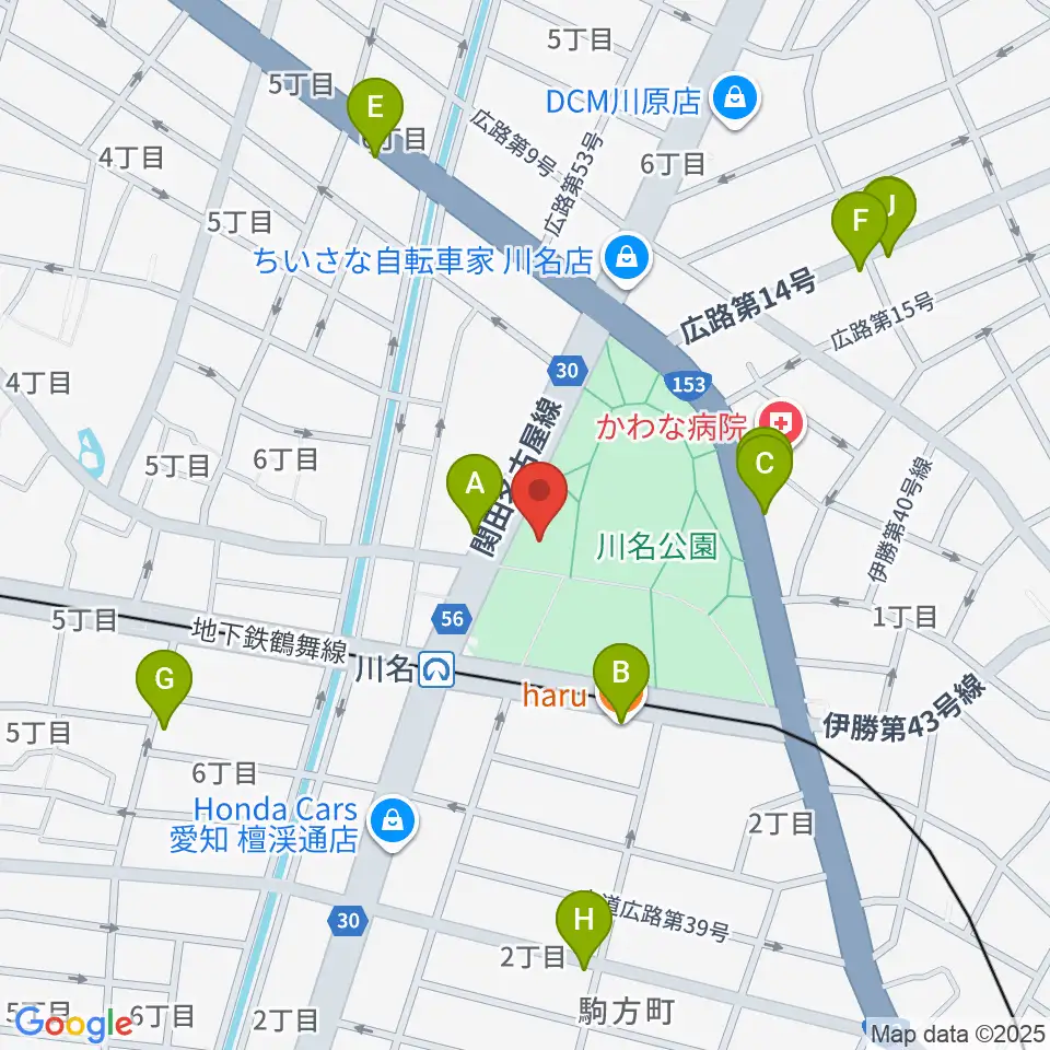 昭和文化小劇場周辺のカフェ一覧地図