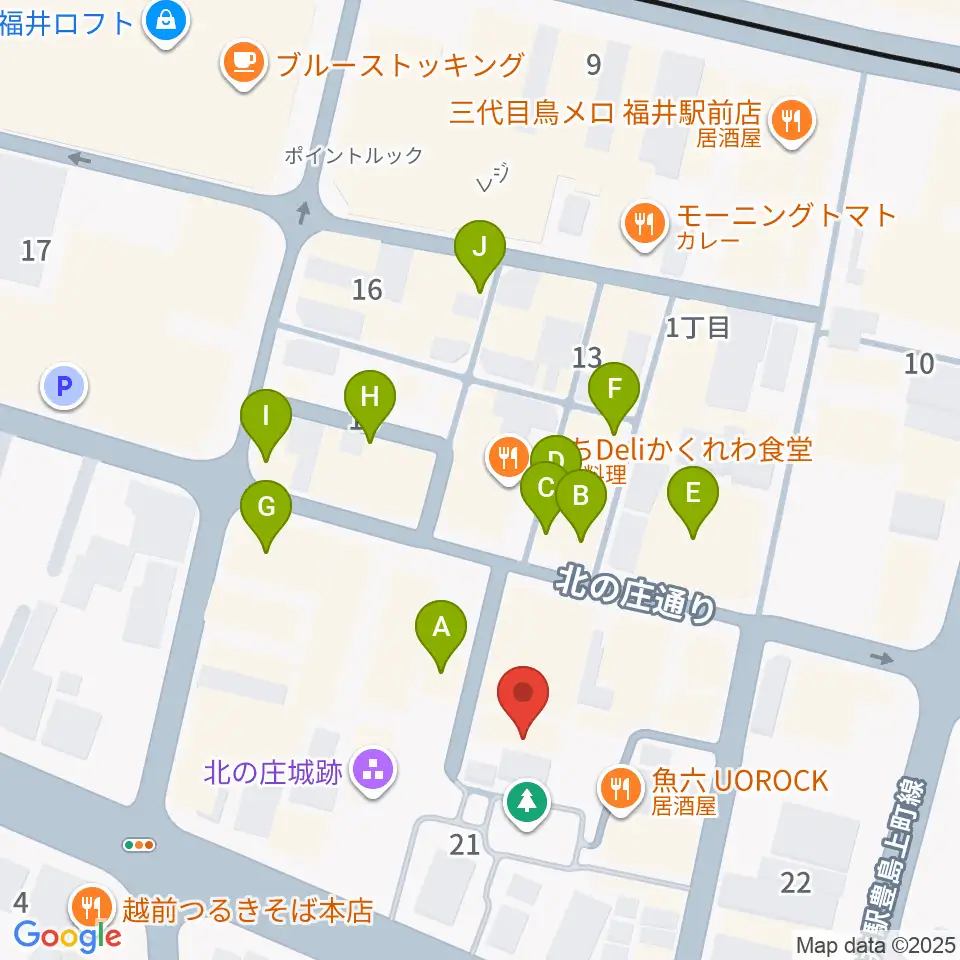 北ノ庄クラシックス周辺のカフェ一覧地図