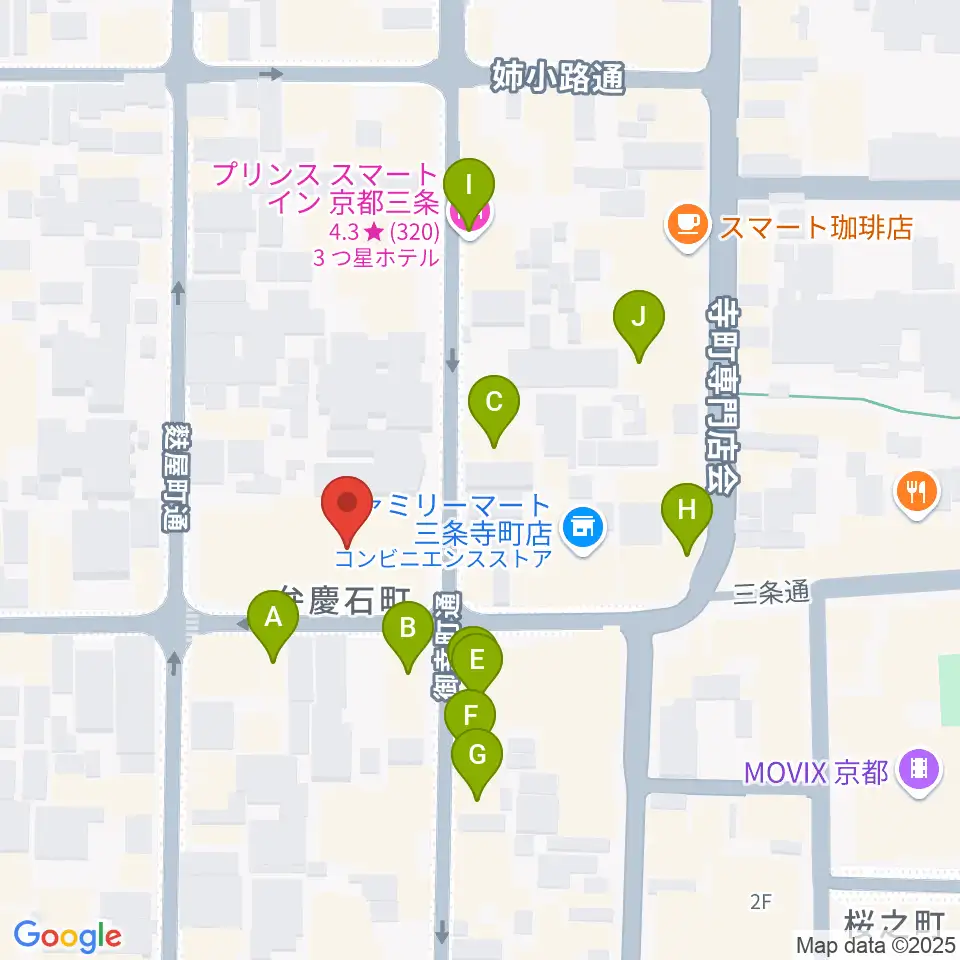 Le club Jazz周辺のカフェ一覧地図