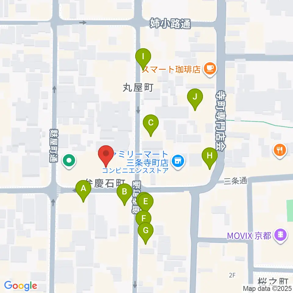 Le club Jazz周辺のカフェ一覧地図