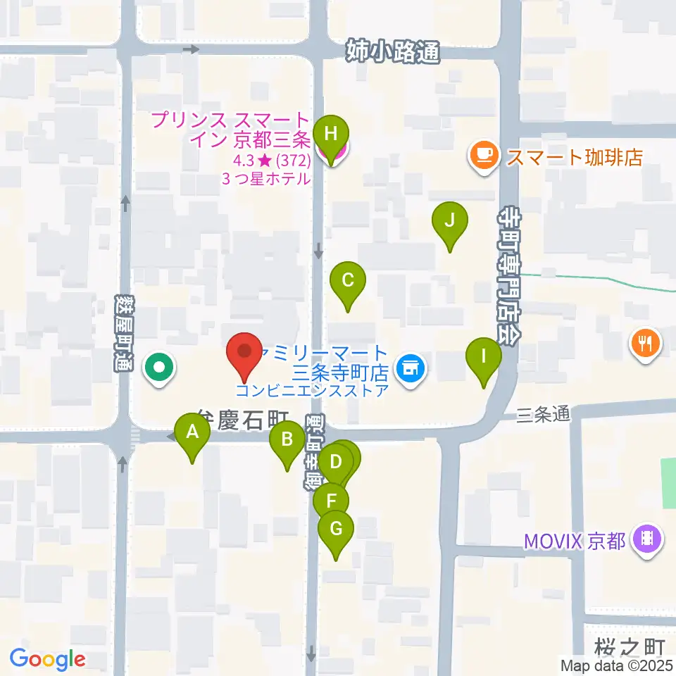 Le club Jazz周辺のカフェ一覧地図