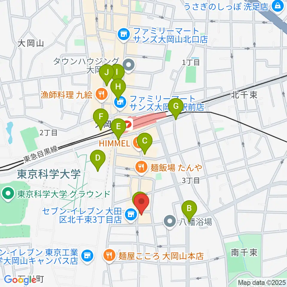 大岡山グッドストックトーキョー周辺のカフェ一覧地図