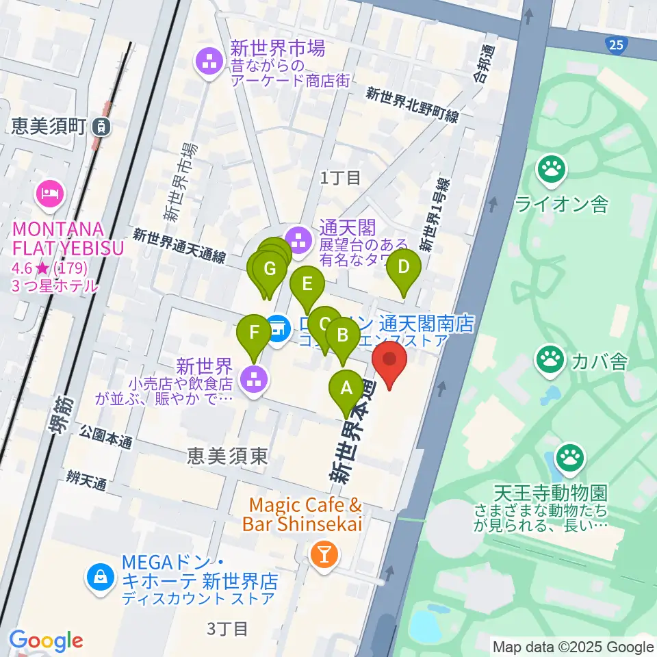 朝日劇場周辺のカフェ一覧地図