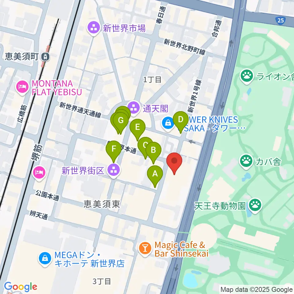 朝日劇場周辺のカフェ一覧地図