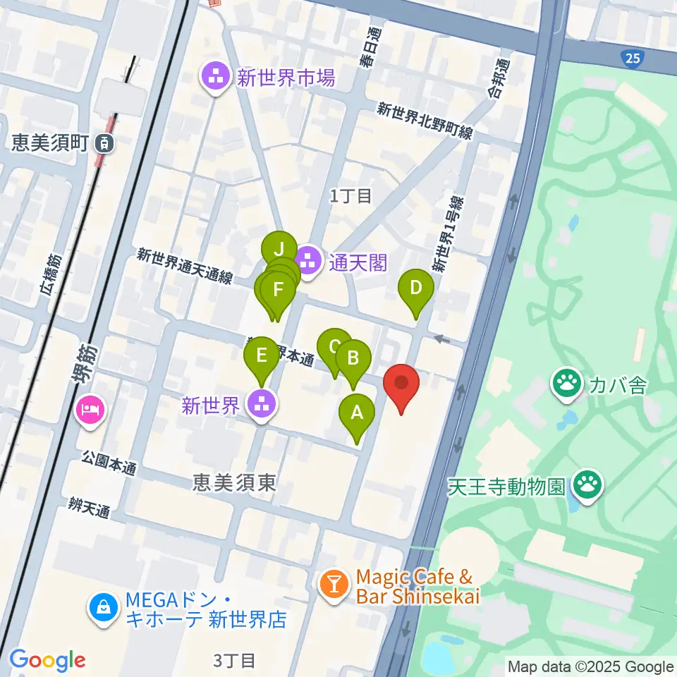 朝日劇場周辺のカフェ一覧地図