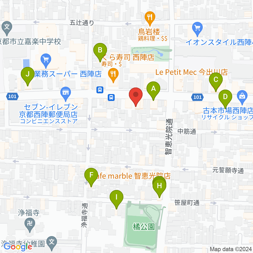 studio INO周辺のカフェ一覧地図