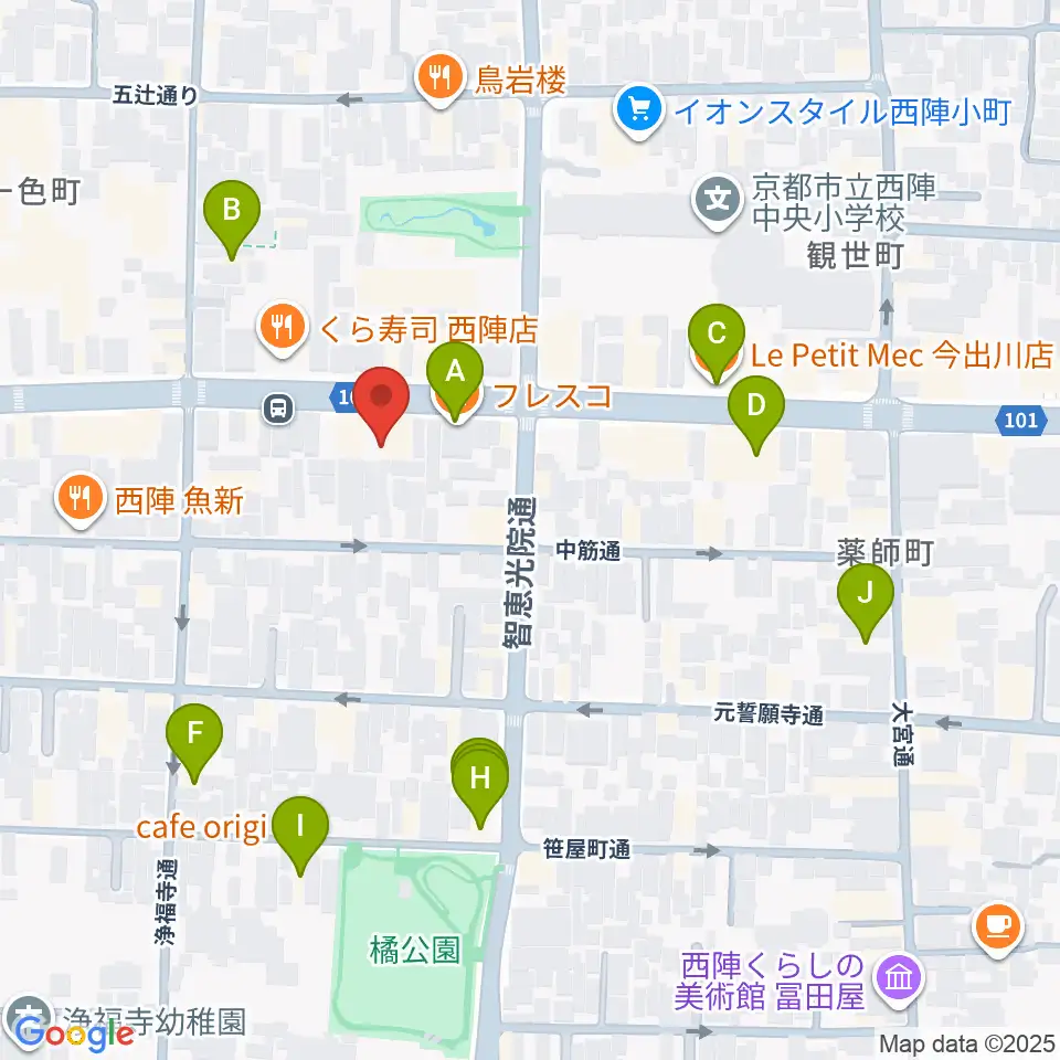studio INO周辺のカフェ一覧地図