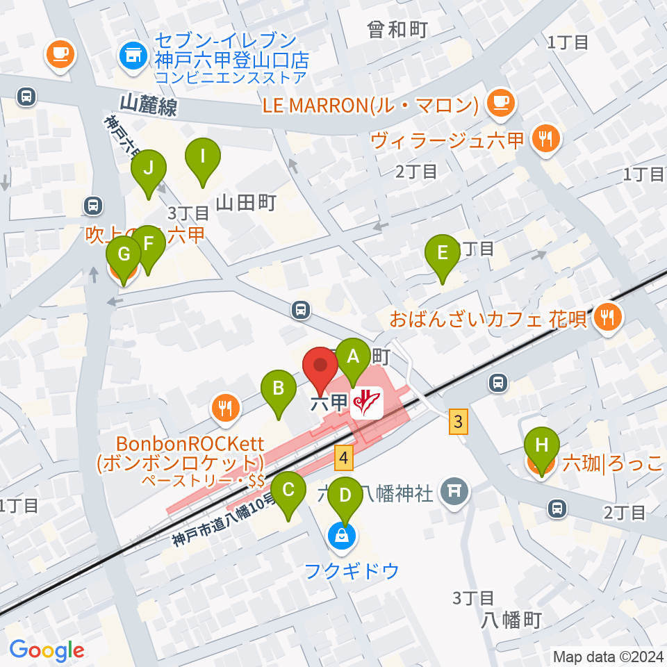 神戸ALWAYS周辺のカフェ一覧地図