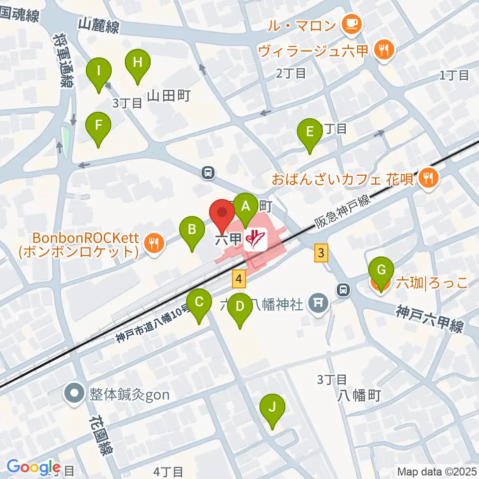 神戸ALWAYS周辺のカフェ一覧地図
