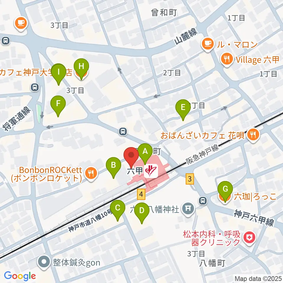 神戸ALWAYS周辺のカフェ一覧地図