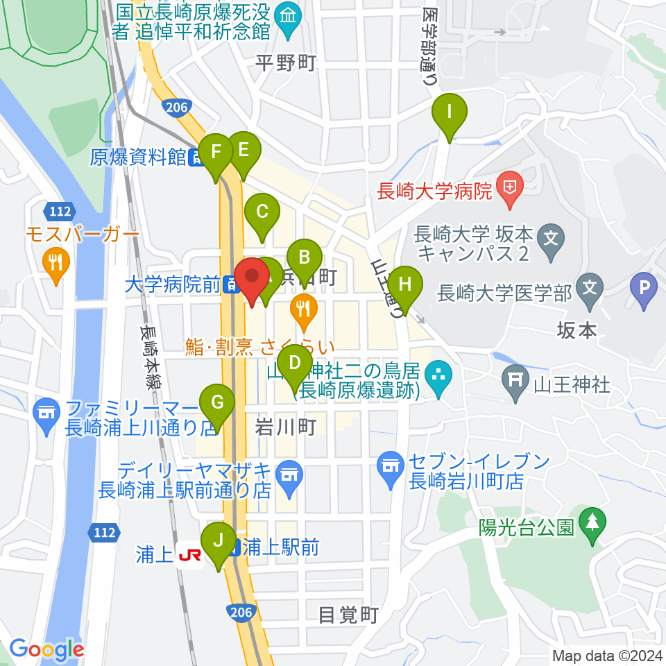 ホンダ楽器 アストロスペース周辺のカフェ一覧地図