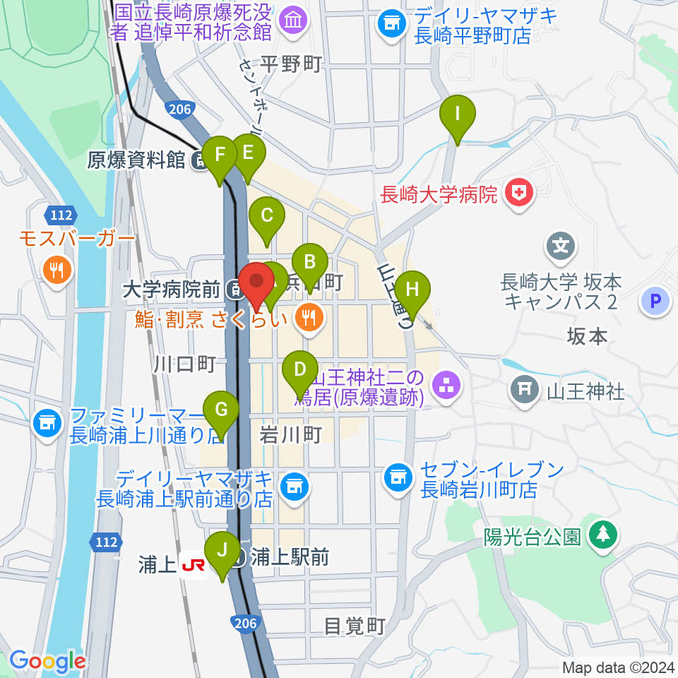 ホンダ楽器 アストロスペース周辺のカフェ一覧地図