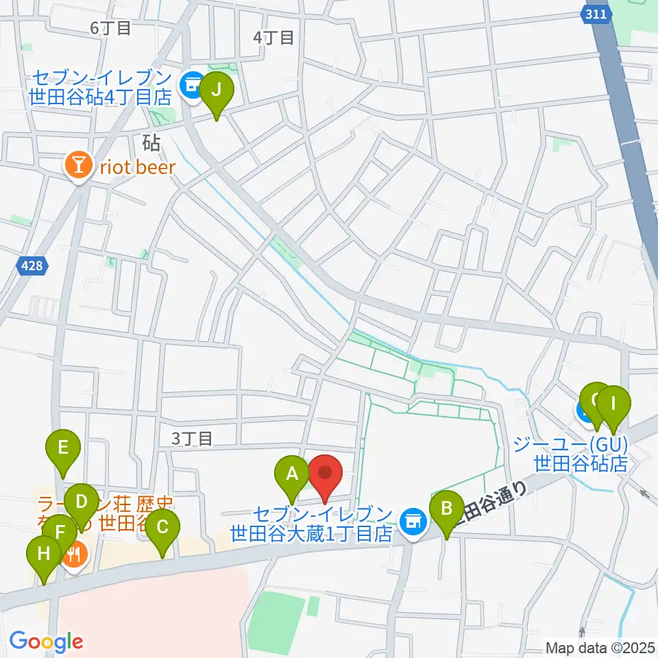 MGS Music School 砧校周辺のカフェ一覧地図