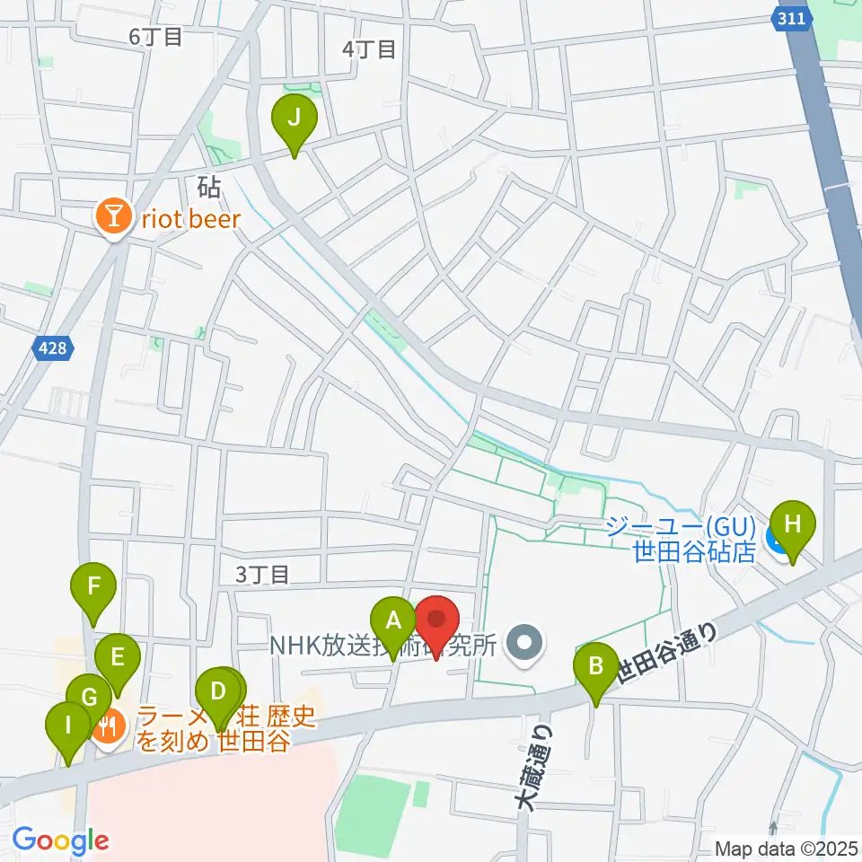 MGS Music School 砧校周辺のカフェ一覧地図