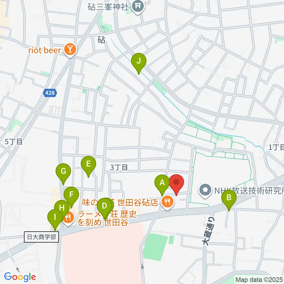 MGS Music School 砧校周辺のカフェ一覧地図