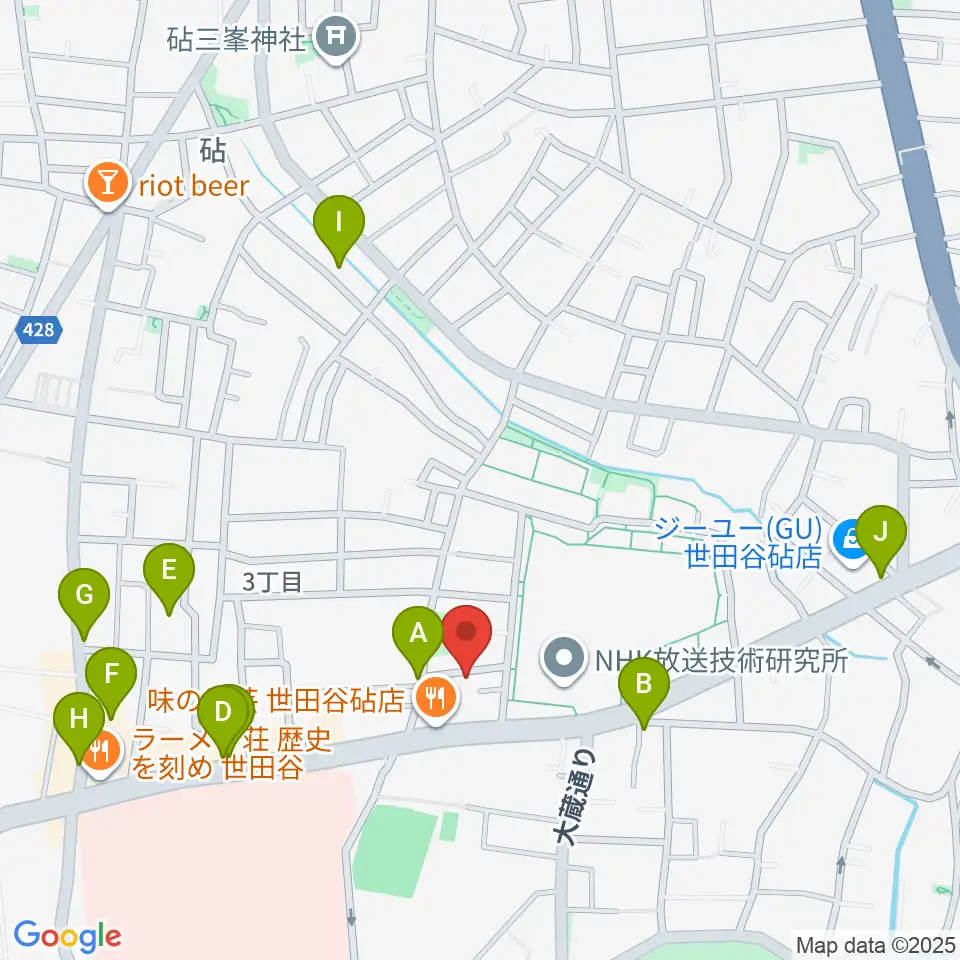 MGS Music School 砧校周辺のカフェ一覧地図