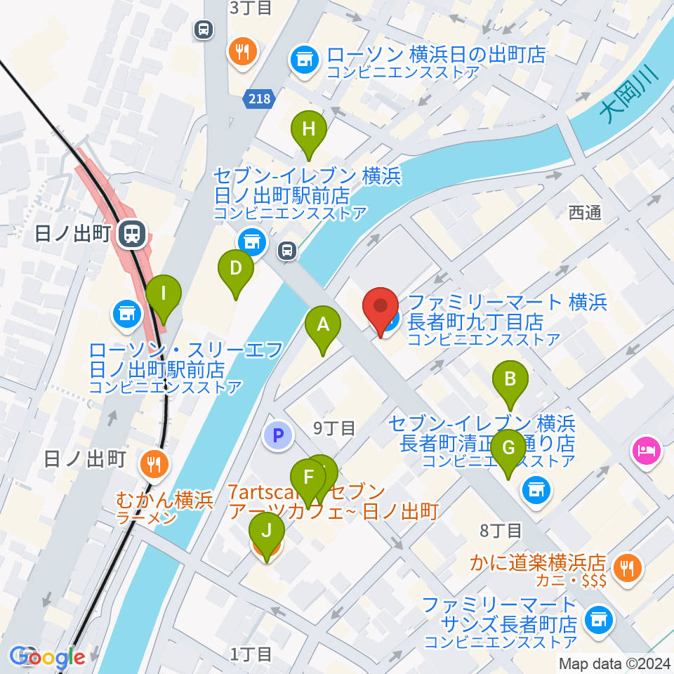 日ノ出町セラヴィ周辺のカフェ一覧地図