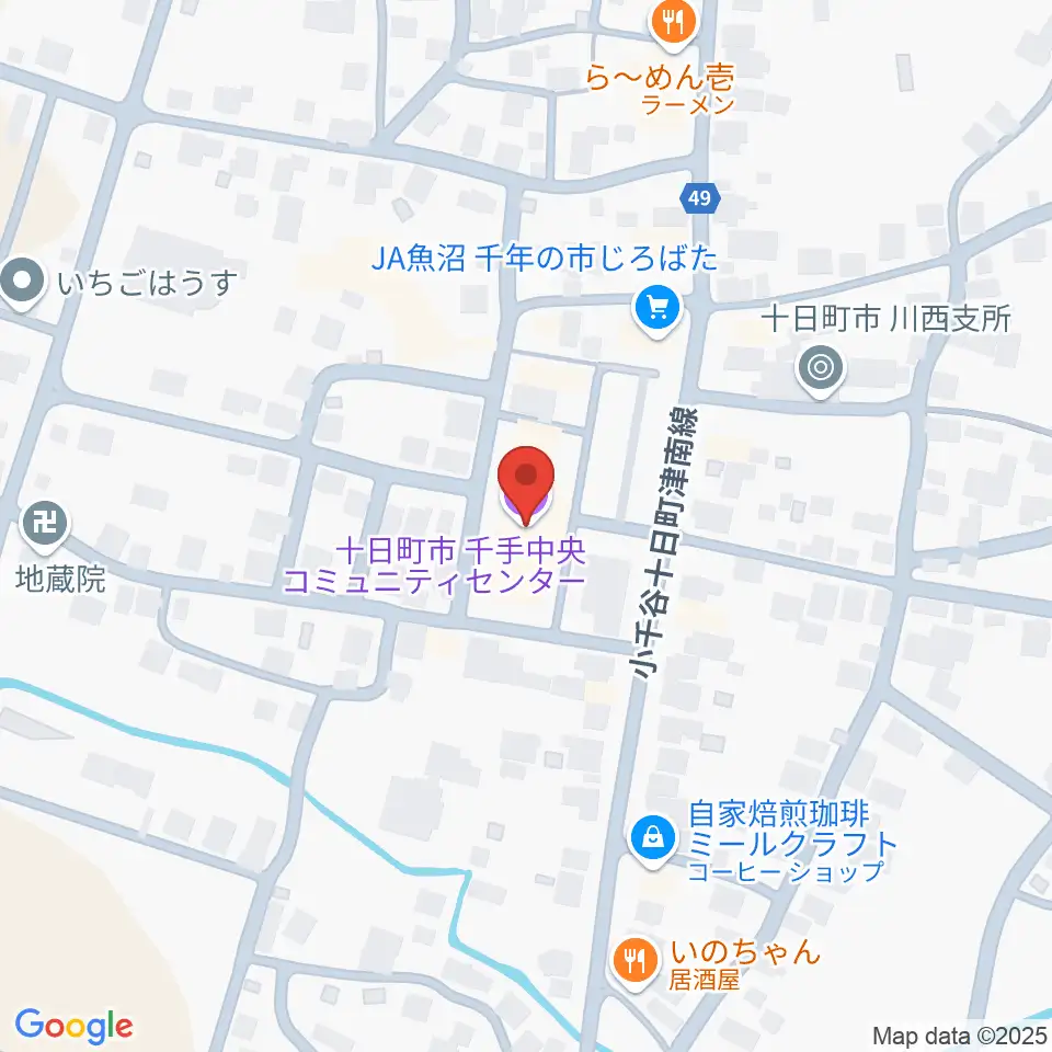 千手中央コミュニティセンター周辺のカフェ一覧地図