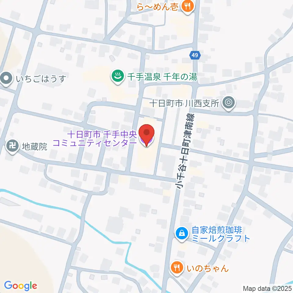 千手中央コミュニティセンター周辺のカフェ一覧地図