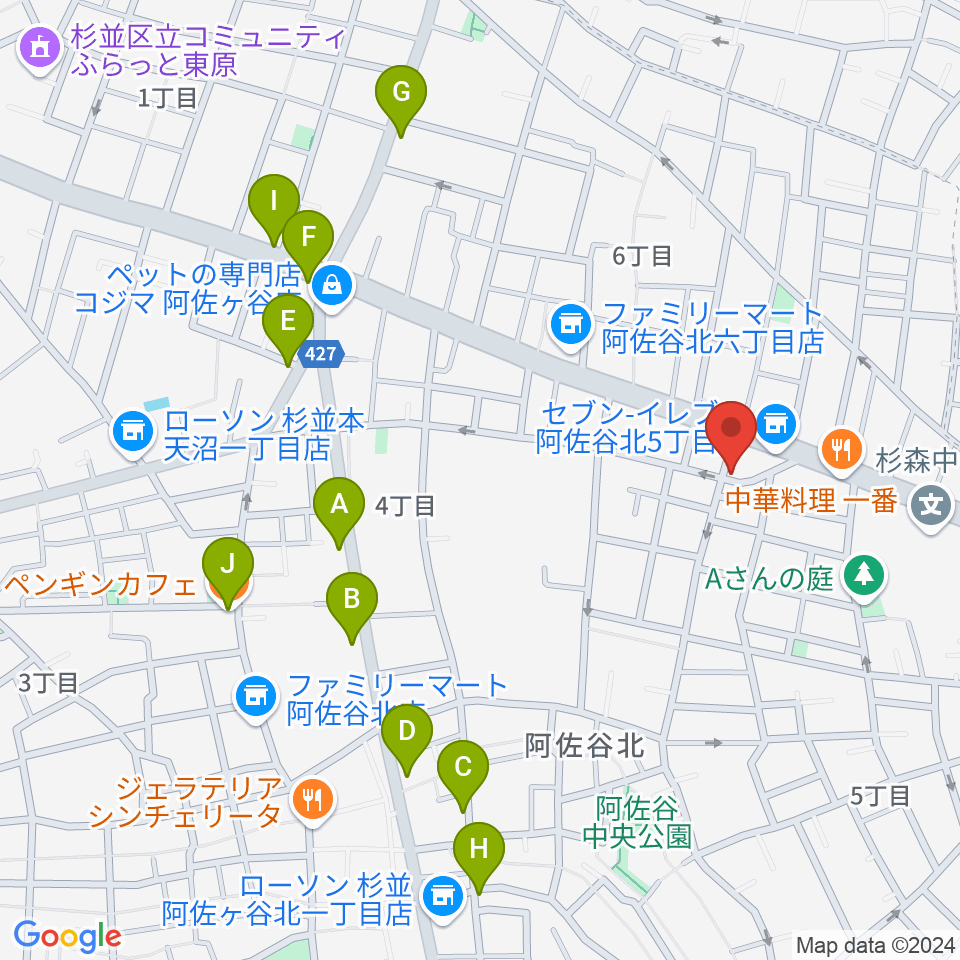 阿佐ヶ谷家劇場周辺のカフェ一覧地図