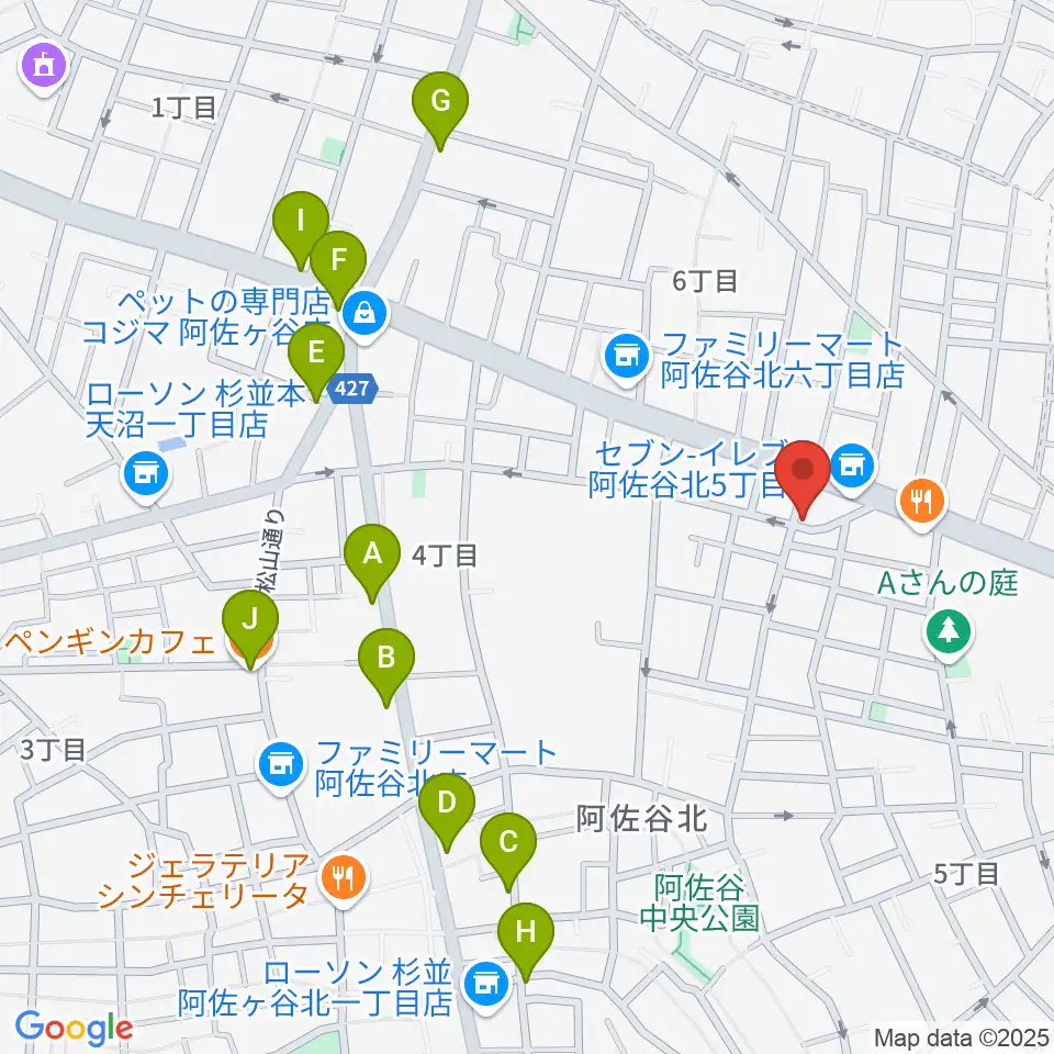 阿佐ヶ谷家劇場周辺のカフェ一覧地図