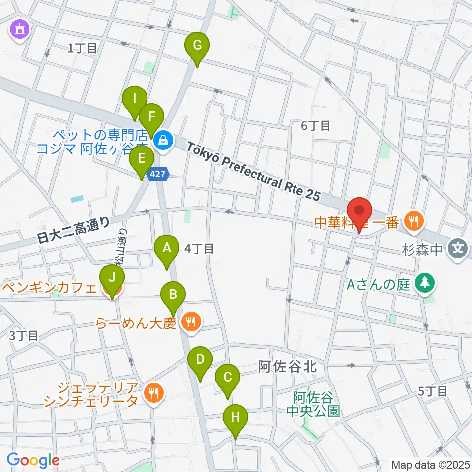 阿佐ヶ谷家劇場周辺のカフェ一覧地図