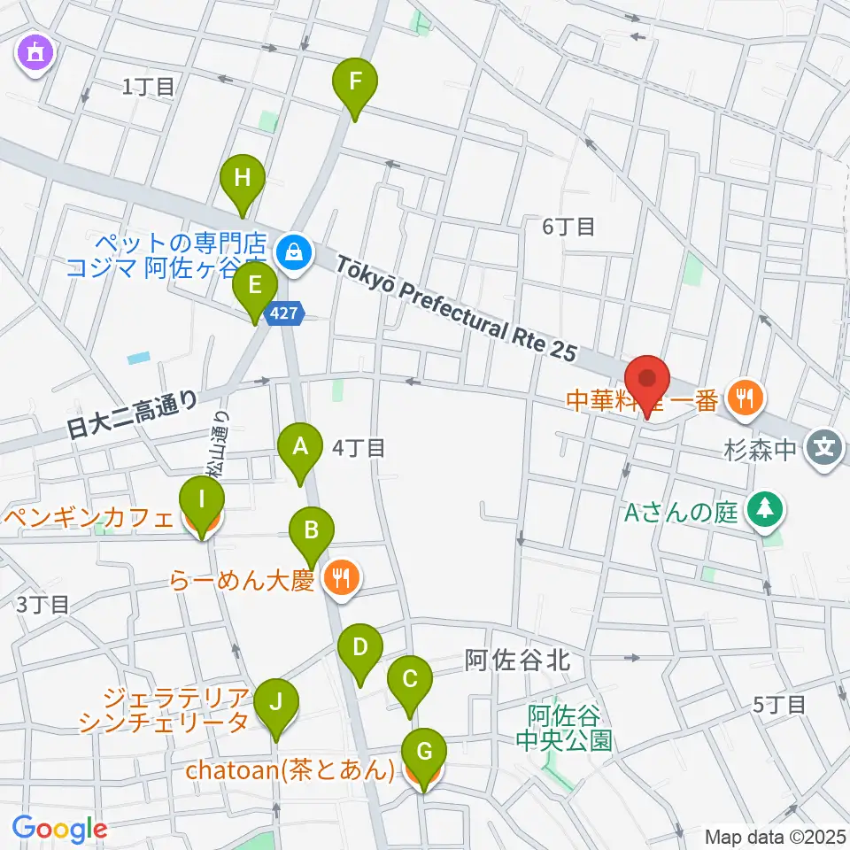 阿佐ヶ谷家劇場周辺のカフェ一覧地図