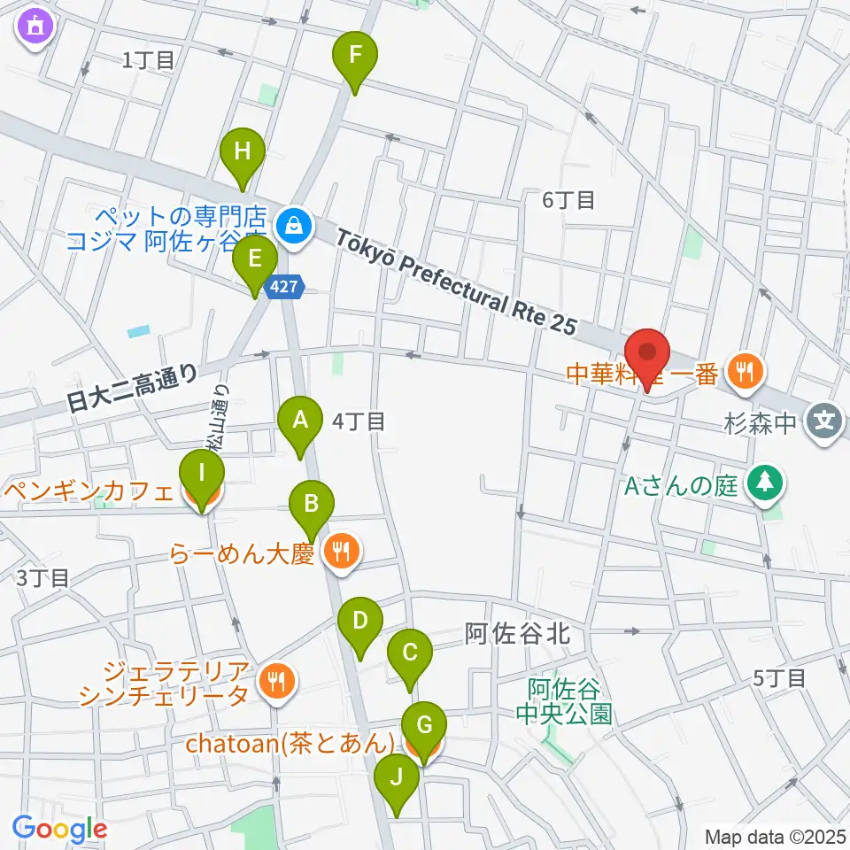 阿佐ヶ谷家劇場周辺のカフェ一覧地図