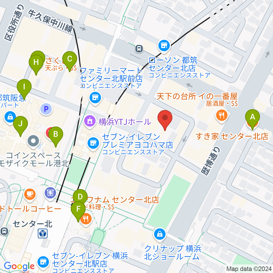 音楽教室IROHA周辺のカフェ一覧地図