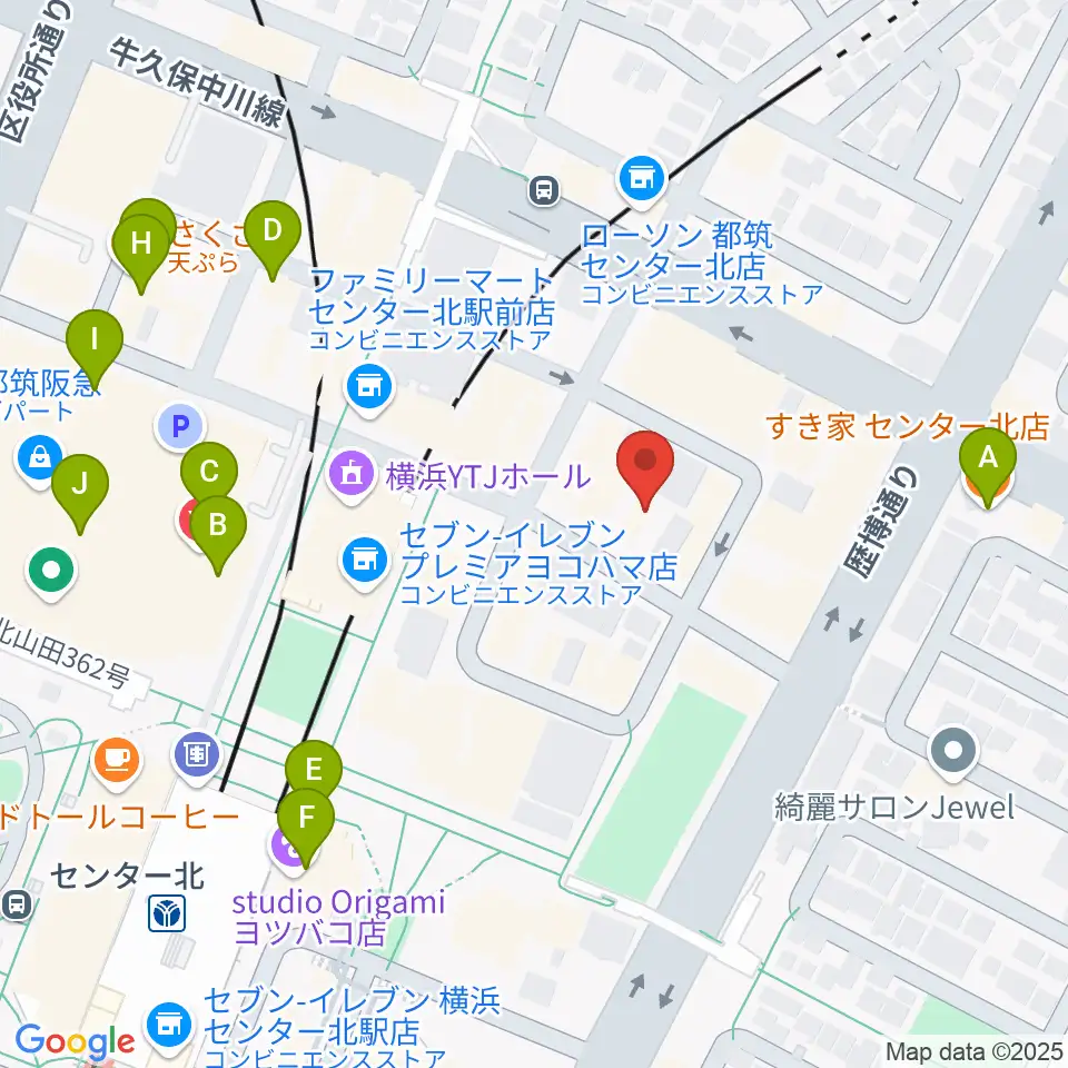 音楽教室IROHA周辺のカフェ一覧地図