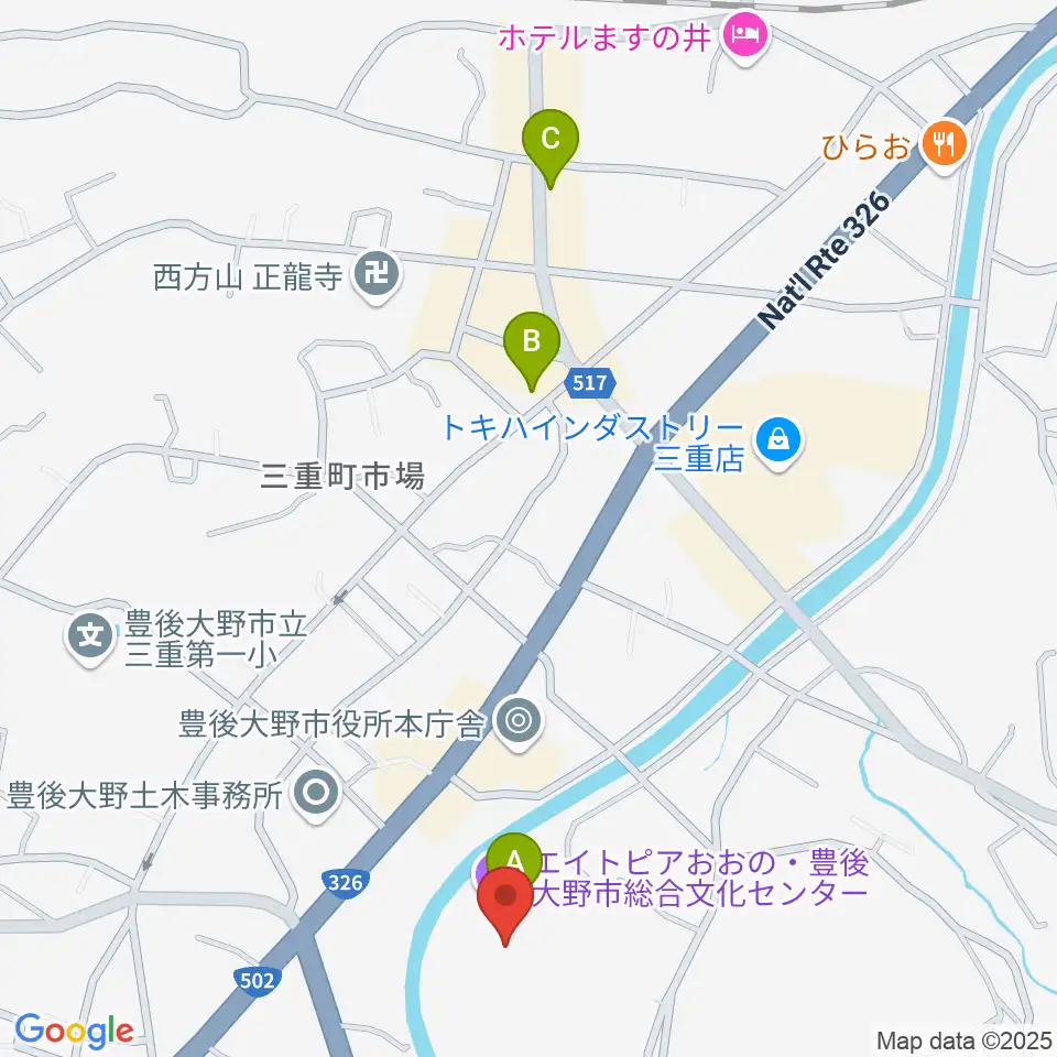 豊後大野市総合文化センター エイトピアおおの周辺のカフェ一覧地図