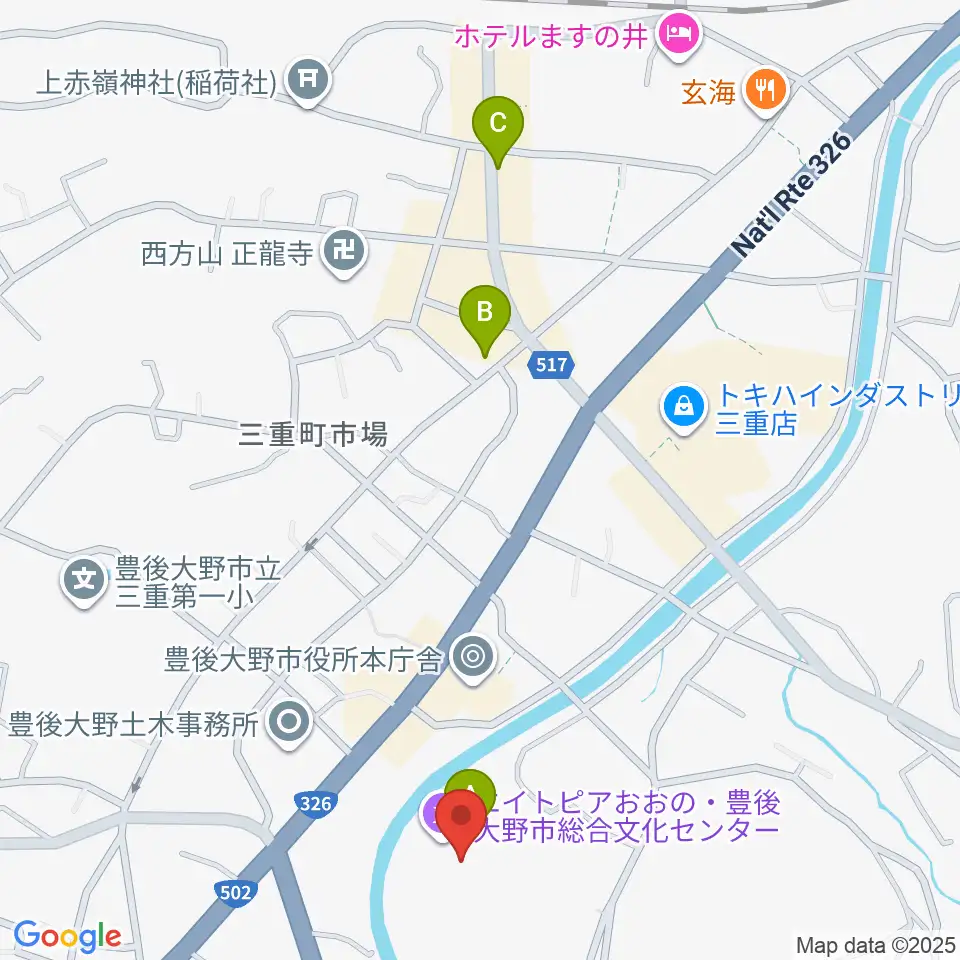 豊後大野市総合文化センター エイトピアおおの周辺のカフェ一覧地図