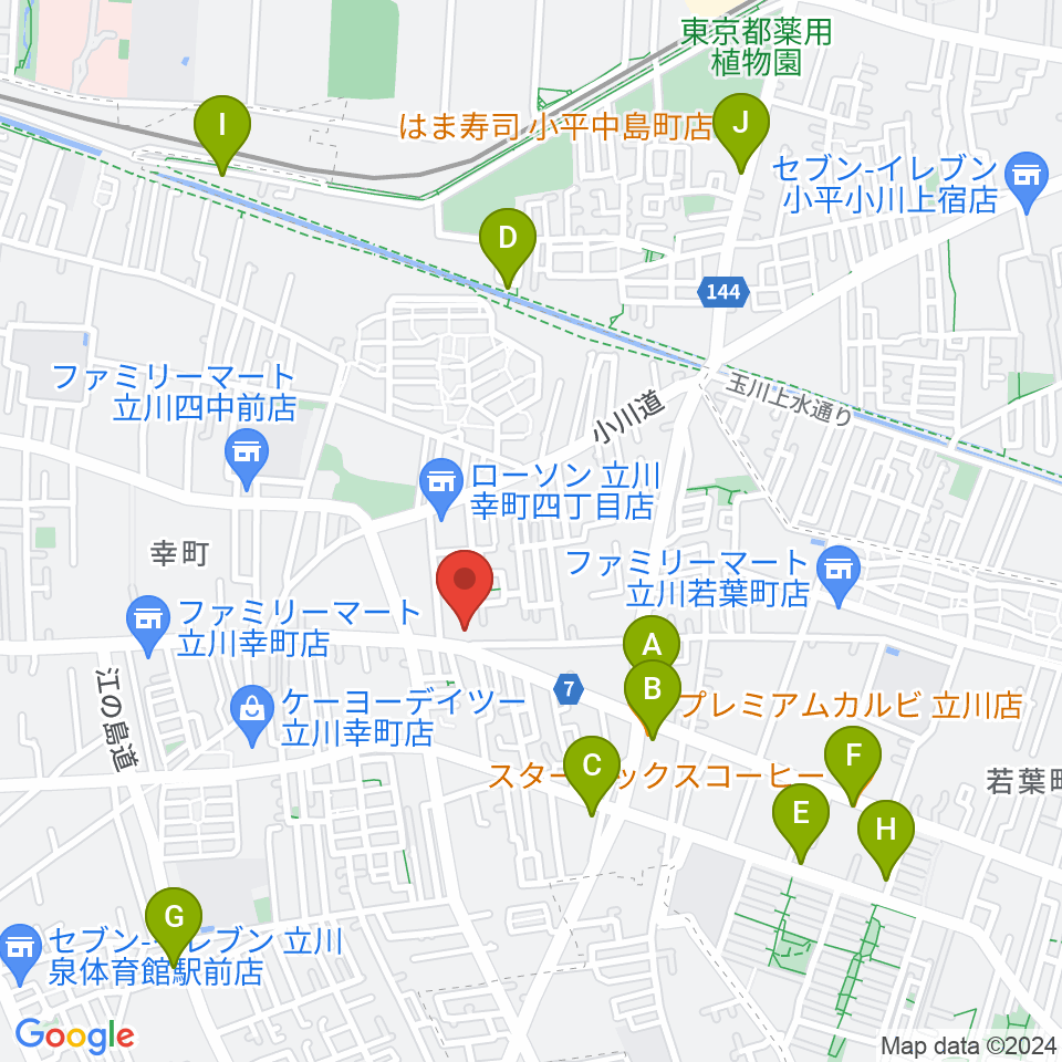 CHABOHIBA HALL（チャボヒバホール）周辺のカフェ一覧地図