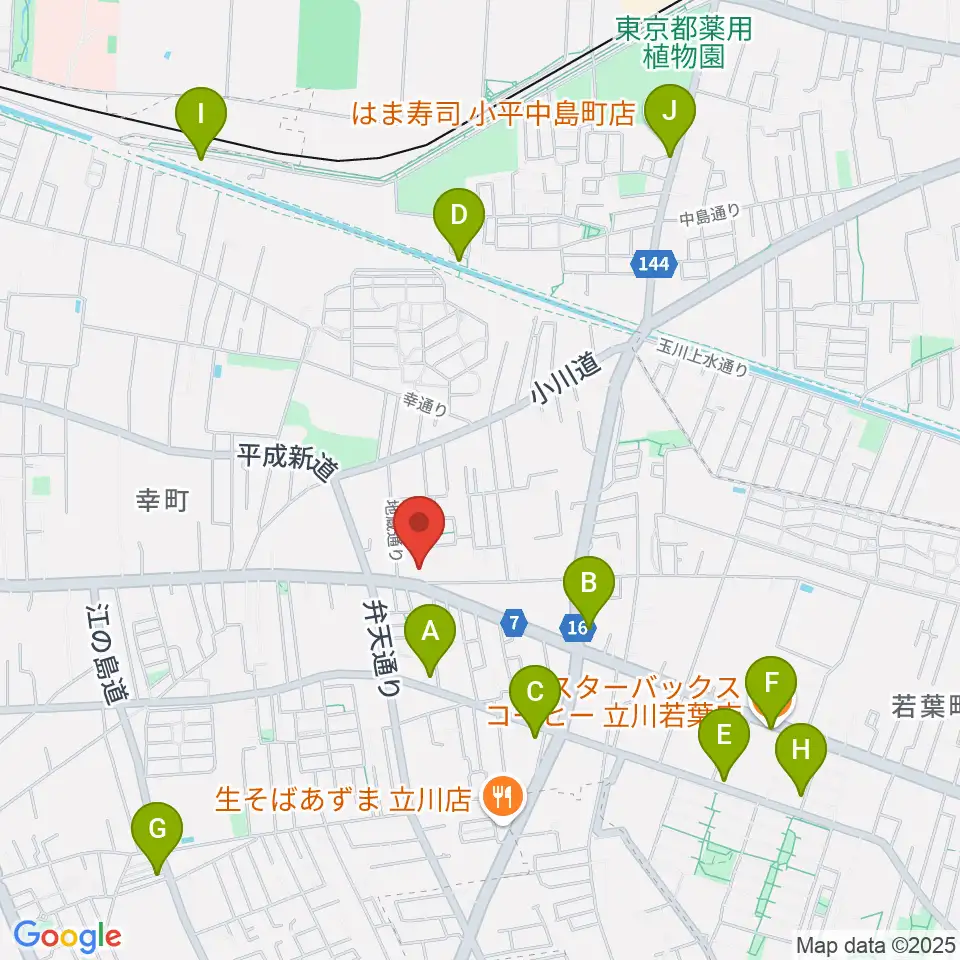 CHABOHIBA HALL周辺のカフェ一覧地図