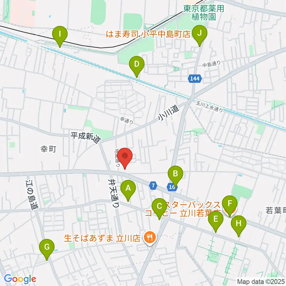 CHABOHIBA HALL周辺のカフェ一覧地図