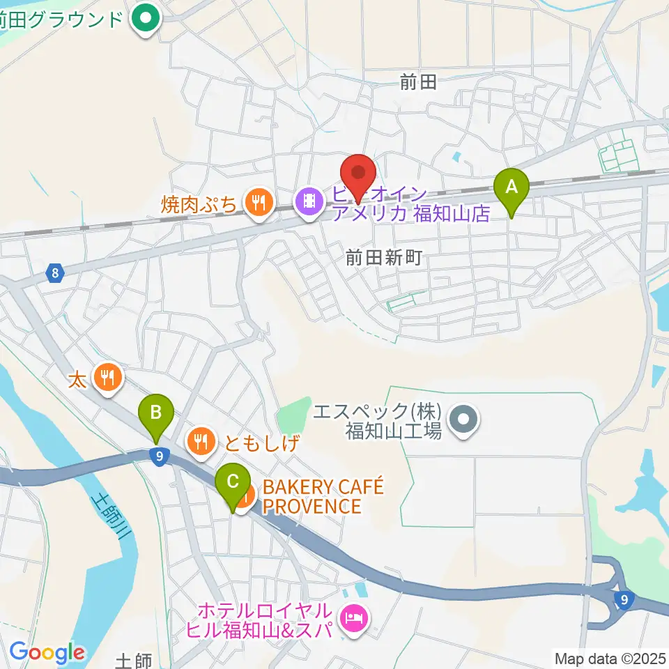福知山サウンドラット周辺のカフェ一覧地図