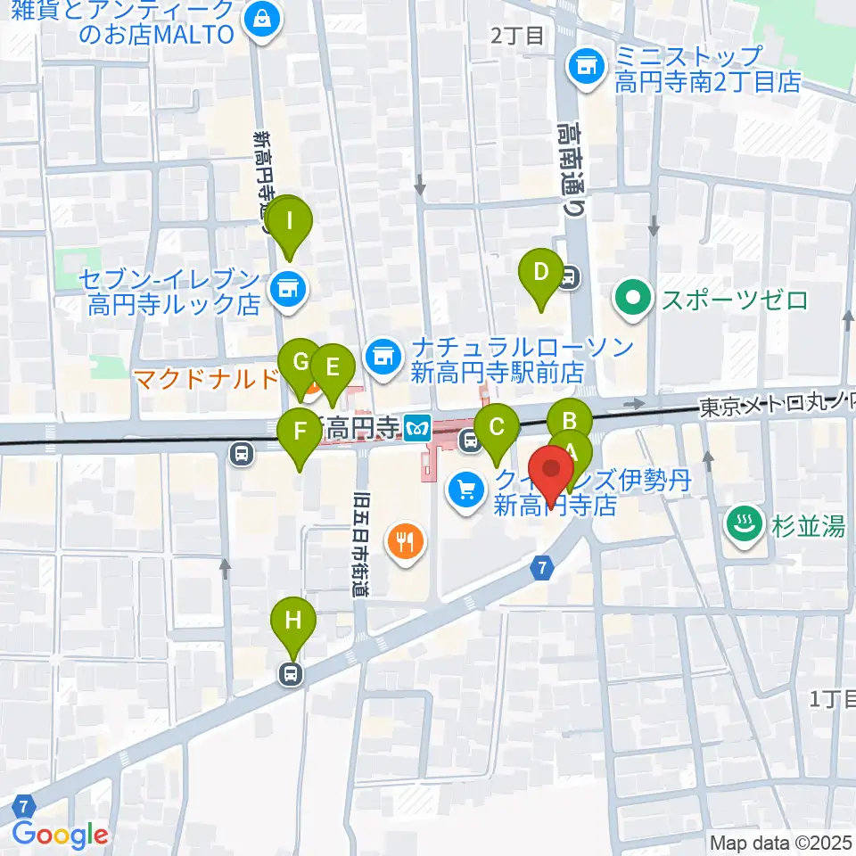 ラパン音楽教室周辺のカフェ一覧地図