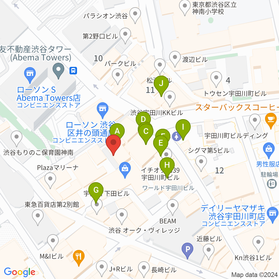Lavocボーカル教室 渋谷校周辺のカフェ一覧地図