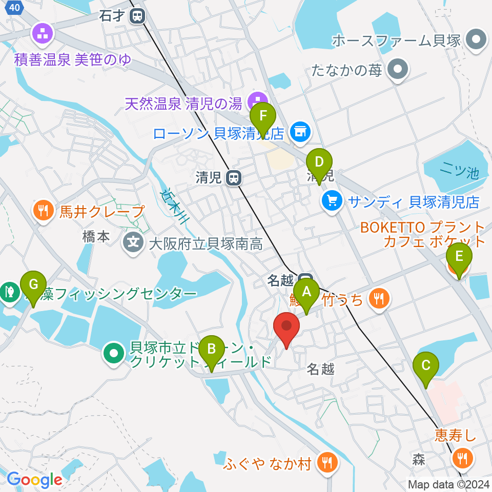 スタジオ0724周辺のカフェ一覧地図