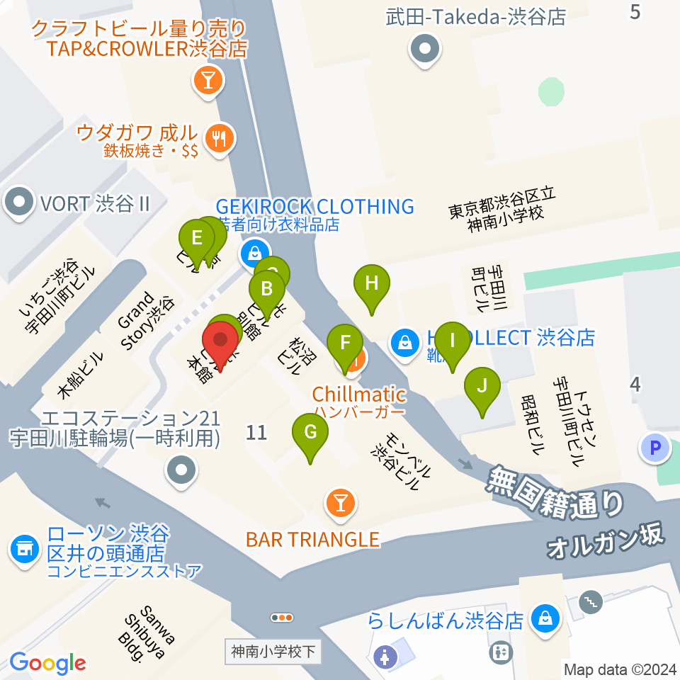 マザーズ・レコード周辺のカフェ一覧地図