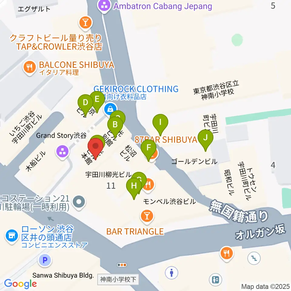マザーズ・レコード周辺のカフェ一覧地図