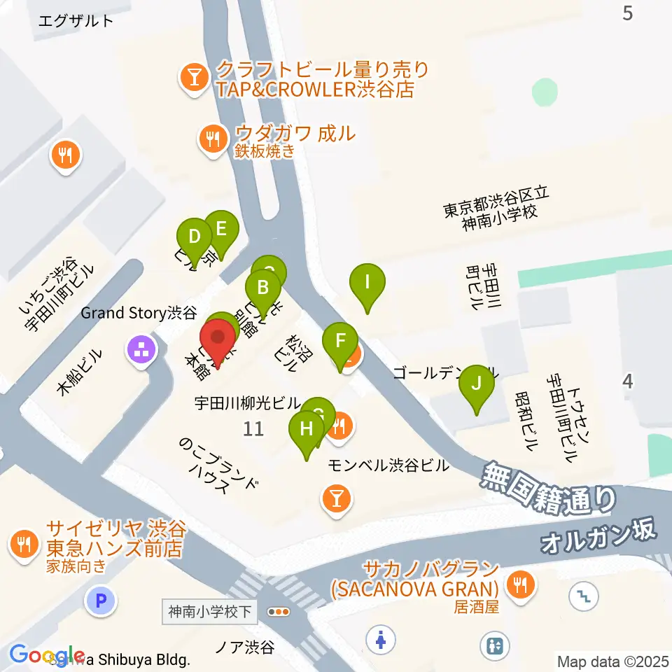マザーズ・レコード周辺のカフェ一覧地図