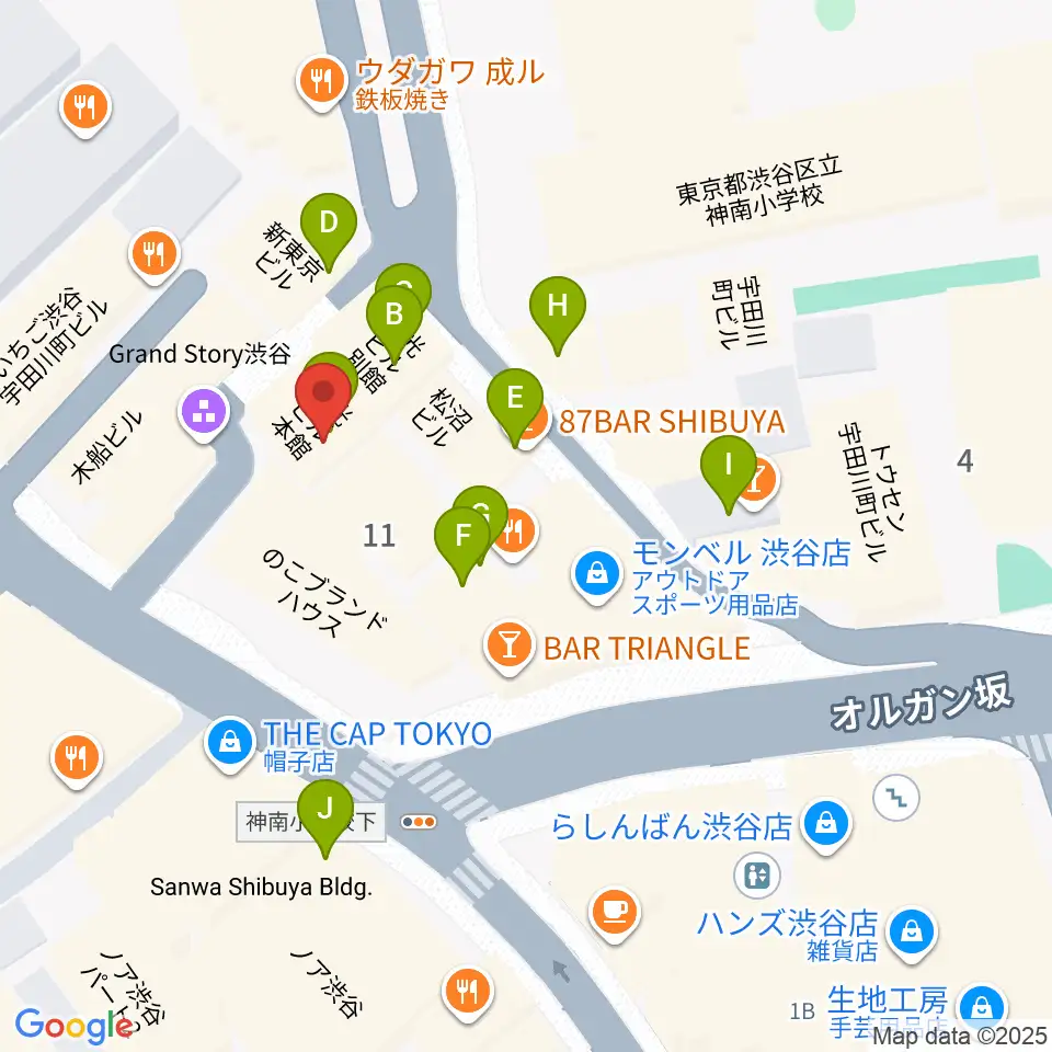マザーズ・レコード周辺のカフェ一覧地図